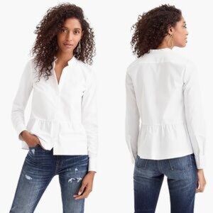 J.Crew Stretch Button-Up Peplum Top – Size 14 - 0133